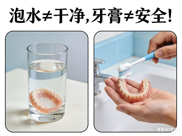 老年人義齒維護(hù)誤區(qū)大盤點(diǎn)：泡水≠干凈，牙膏≠安全！
